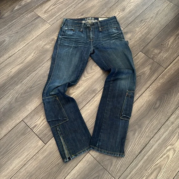 Engineered Dark Blue Denim Jeans size 2 funky cool - Picture 2 of 16